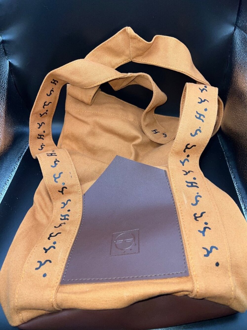 Legazy Bayong 1.0 Canvas Faux Leather Tote Embossed Logo Patterned Straps Unisex